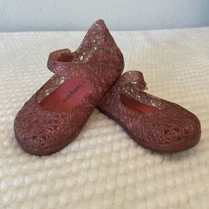 Mini Melissa + Campana pink glitter jellies